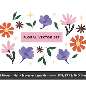 Floral vector files, Floral svg file - Digital vector art, wedding invitation illustrations