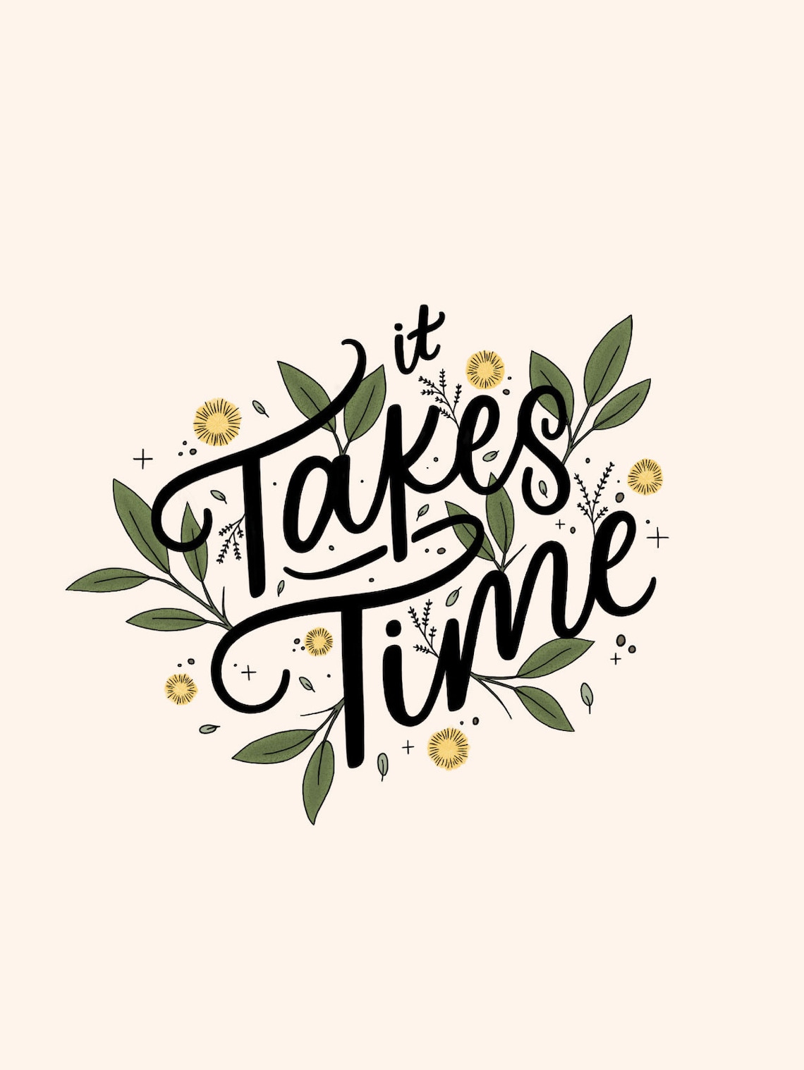 It Takes Time A4 Art Print - Etsy