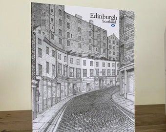 Victoria Street Edinburgh, Folded Blank Card, Scotland