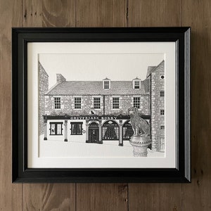 Greyfriars Bobby Edinburgh Framed Print - Edinburgh Art - The Famous Dog - Gold Art