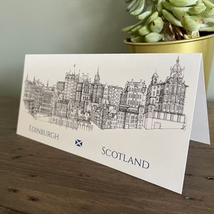 Edinburgh Card, Edinburgh Skyline, Edinburgh Greetings Card, Folded Card, Scotland, Old Town Drawing, Card, Greetings Card, Postcard image 6