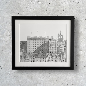Edinburgh Skyline Scottish Art, Old Town Drawing, Edinburgh Poster, Cityscape Wall Decor, Scottish Gift, Edinburgh Art, Architecture Print