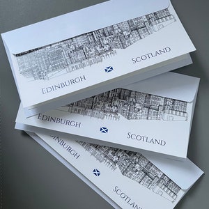 Edinburgh Card, Edinburgh Skyline, Edinburgh Greetings Card, Folded Card, Scotland, Old Town Drawing, Card, Greetings Card, Postcard Pack of 3