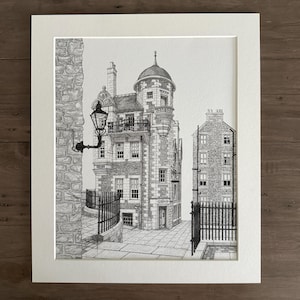 Writers Museum Edinburgh City, Writers Museum Print, Edinburgh Art, Wall Decor, Edinburgh Drawing, Scotland Art, Illustration, Art Print