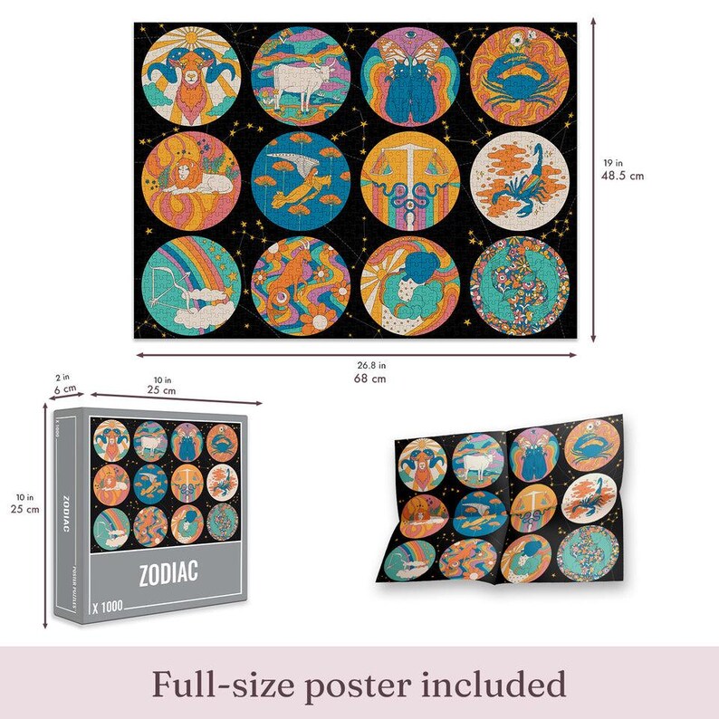 Cloudberries Zodiac Puzzle, 1000 Piece Jigsaw Puzzles for Adults, Zodiac Puzzle, Horoscope Puzzle, Modern Jigsaw Puzzles, Puzzle 1000 Pieces image 4