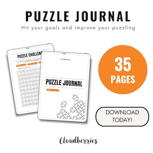 Jigsaw Puzzle Journal and Planner, 35 Page Jigsaw Puzzle Journal for Tracking Goals, Setting Challenges and Improving Your Puzzling