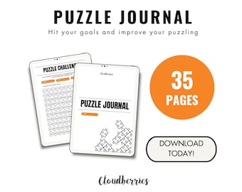 Dziennik i planer układania puzzli, 35-stronicowy dziennik układania puzzli do śledzenia celów, stawiania wyzwań i doskonalenia układania puzzli