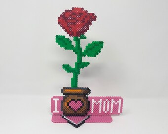 Sprite de cuentas Rose Perler del Día de la Madre
