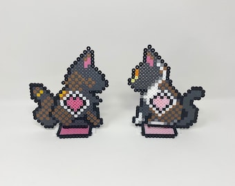 Sprites de cuentas Perler del gato del Día de la Madre
