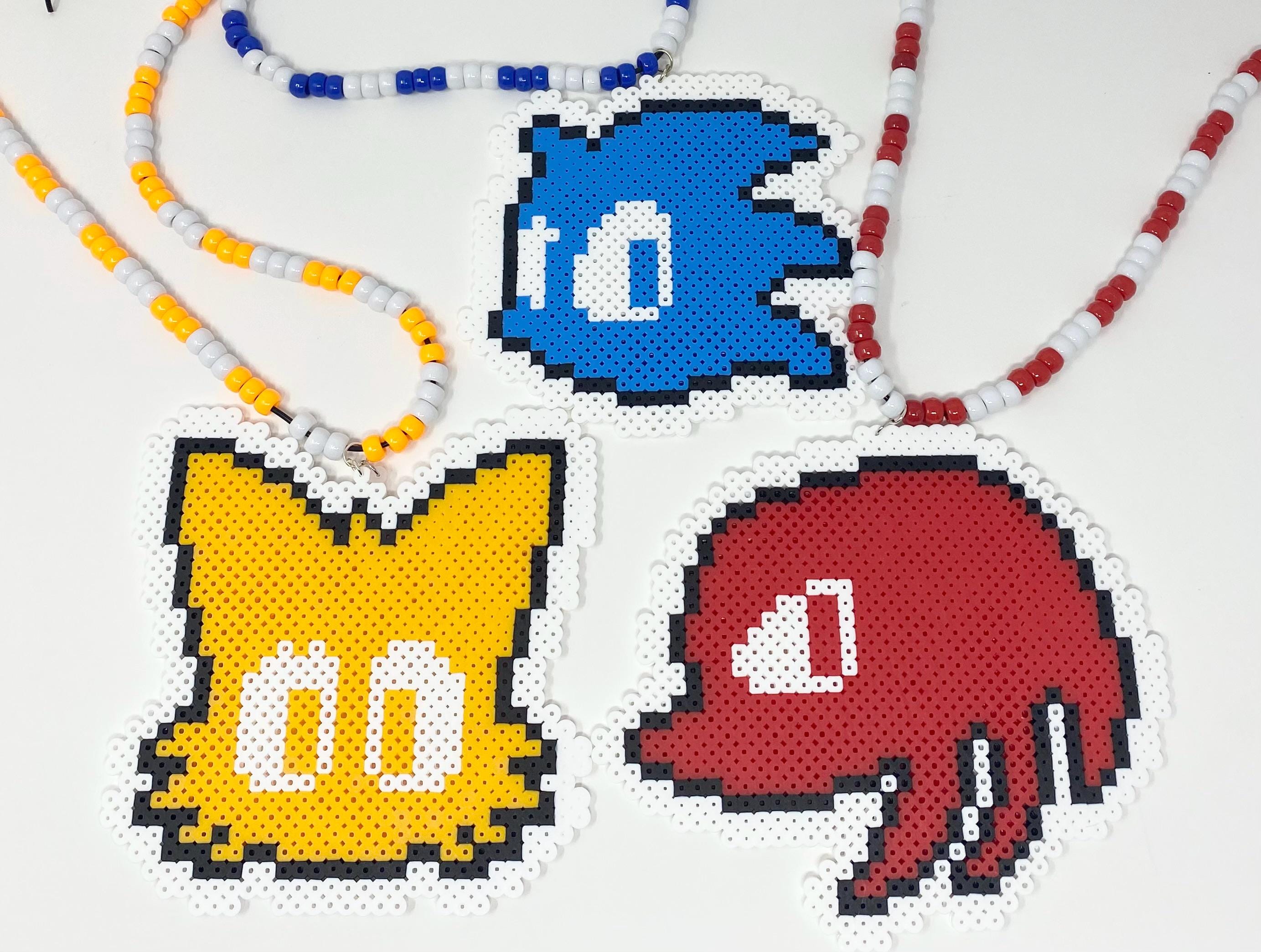 Sonic Logos Perler Bead Necklaces