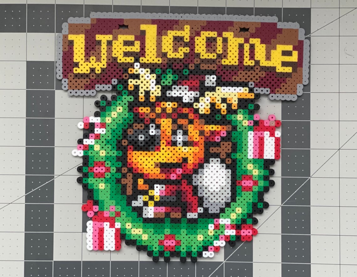 Animal Crossing Jingle Perler Bead Christmas Wreath Nintendo Etsy