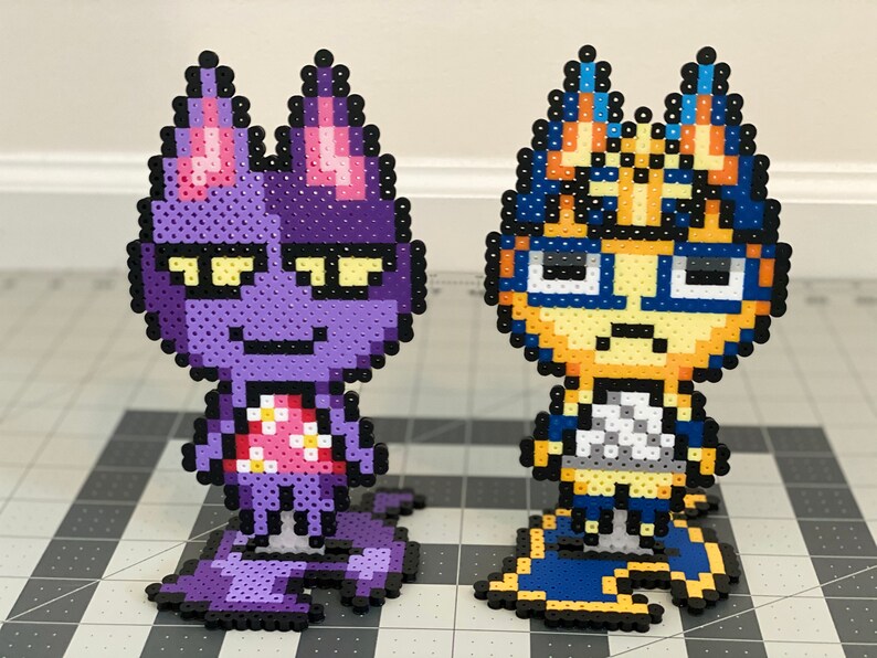 Custom Animal Crossing Cat Villagers Perler Stand or
