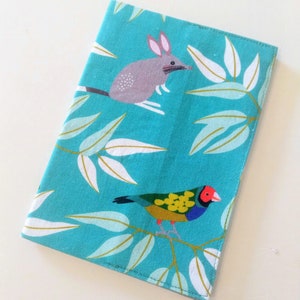 Fabric Passport Cover Australian Animal, Teal, birds & animals, Gift for traveler, dual citizenship, graduation gift, BF gift, Xmas, 謹賀新年 image 1