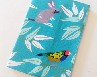 Fabric Passport Cover | Australian Animal, Teal, birds & animals, Gift for traveler, dual citizenship, graduation gift, BF gift, Xmas, 謹賀新年