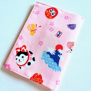Japanese fabric, Passport cover, Japan icon - Pink, Gift for traveler, Gift for her, dual citizenship, graduation gift, kawaii, cute, Xmas