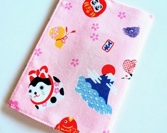 Japanese fabric, Passport cover, Japan icon - Pink, Gift for traveler, Gift for her, dual citizenship, graduation gift, kawaii, cute, Xmas