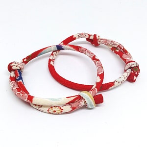 Japanese KIMONO bracelet | RED multi, Kimono accessory, gift for her, couple gift, friendship bracelet, for teenager, amulet, Xmas, 謹賀新年