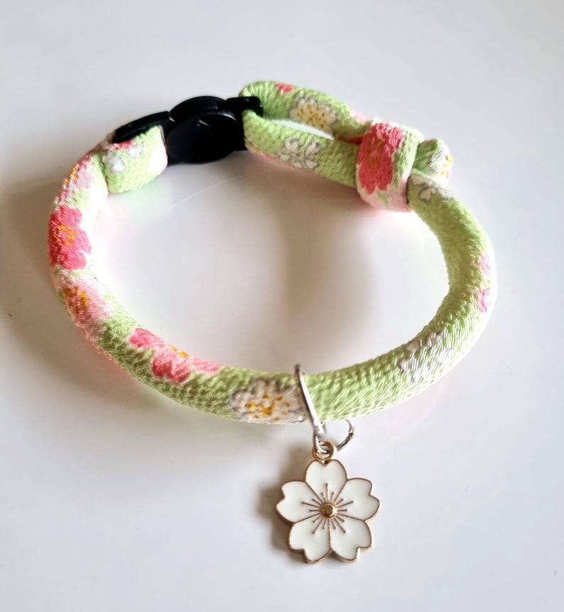 ADULT cat collar Japanese style | kimono cord, breakaway buckle, NEKO, gift for cat, gift for cat person, Valentine, Lunar New Year, Xmas image 9