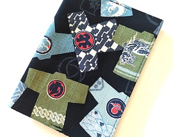 Fabric Passport cover | Black, 法被Happi, Japan fabric, Gift for traveler, dual citizenship, cool, modern, for kimono lover, anime, Xmas, 謹賀新年