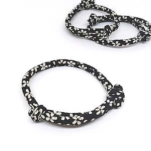 Japanese KIMONO bracelet, BLACK - sakura桜, Kimono Accessory, unisex, gift for her, gift for him, couple gift, friendship bracelet, Xmas gift