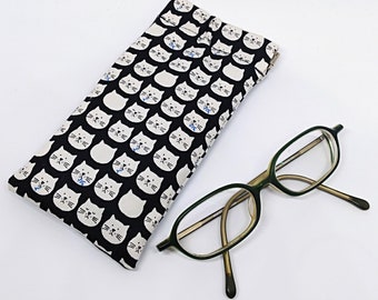 NEW FRAME | Japanese Fabric Glasses Sleeve | CAT, Padded Glasses case, Reading Glasses, Sunglasses, Gift for cat lover, for her, unisex gift