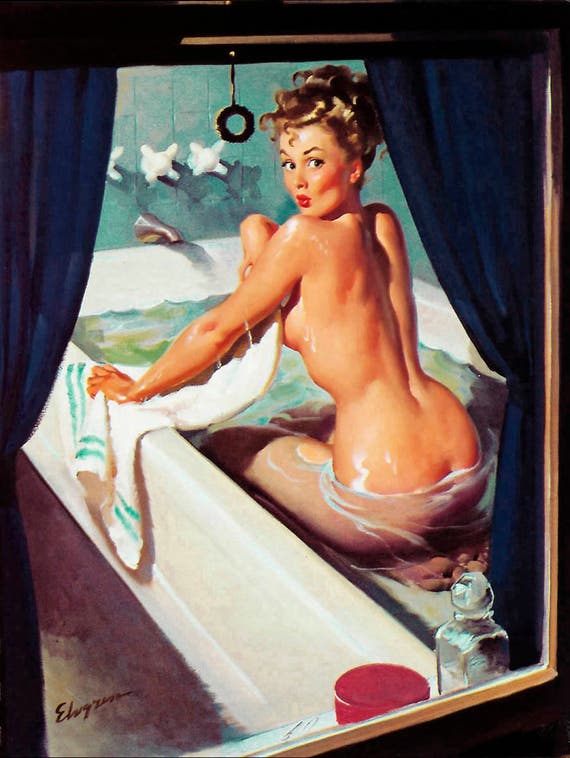 FRIDGE MAGNET METAL VINTAGE RETRO PIN UP GIL ELVGREN TIN SIGN WALL PLAQUE