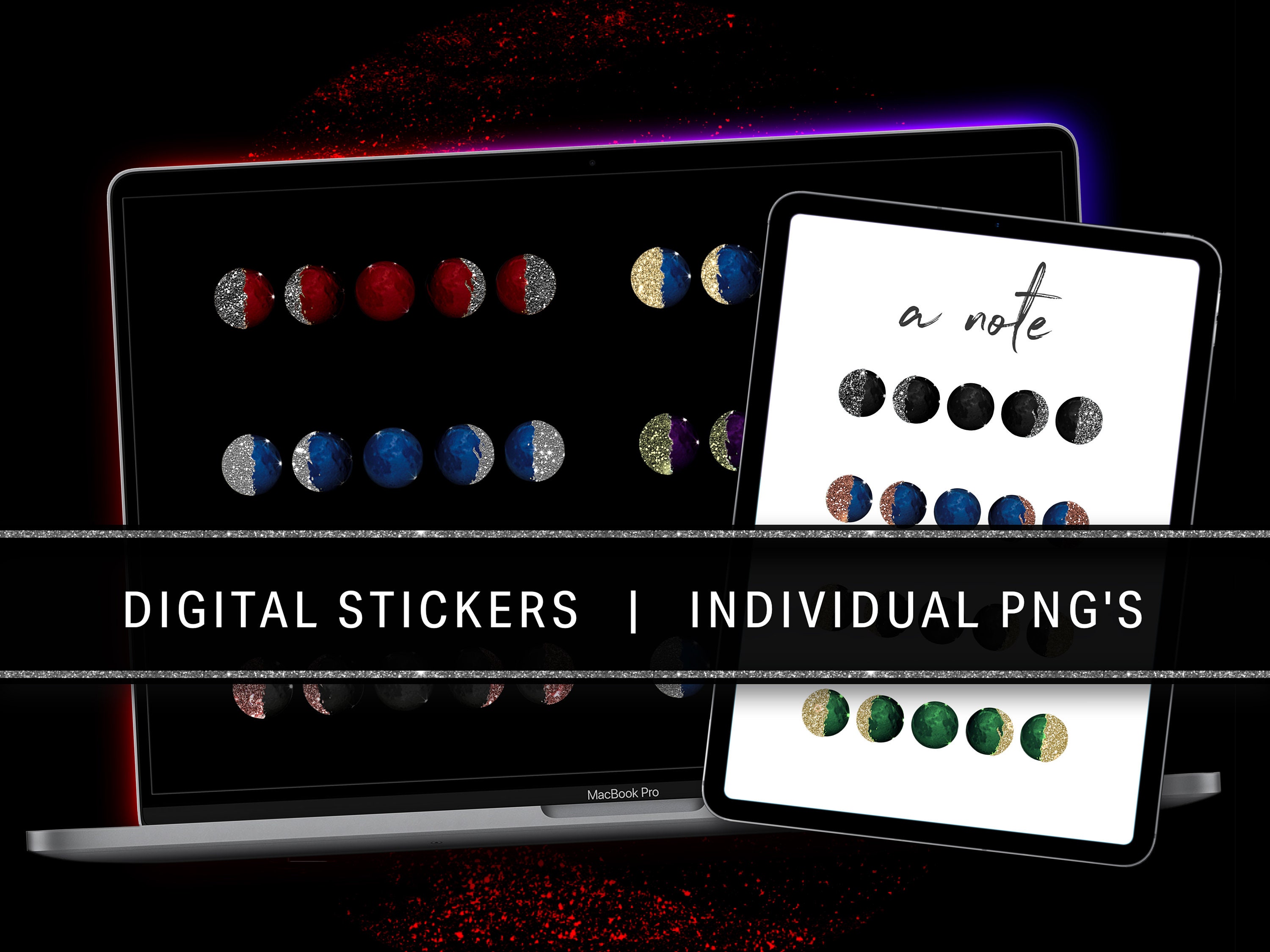 Moon Phases Digital Stickers for Goodnotes Noteshelf Notability Pre ...