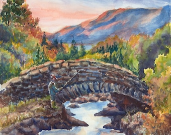 The Stone Bridge - Watercolor