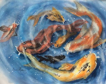 Koi Party (Original Painting)