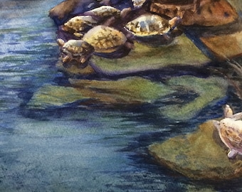 Cozy Rock - (Giclee print of original watercolor)