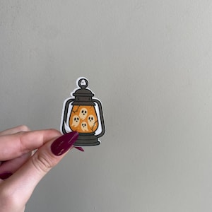 Ghost Lantern Sticker | Spooky Cute Vinyl Sticker | Halloween Aesthetic | Gothic Ghost Decal