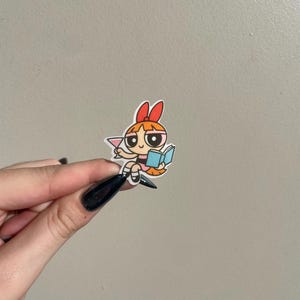 Bookish Powerpuff Sticker | Cute Cartoon Reading Girl | Booktok Sticker