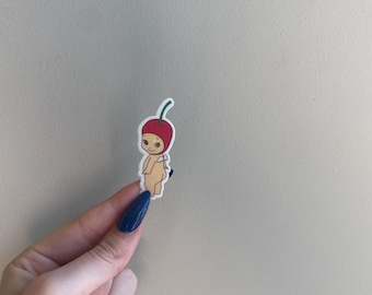 Cherry Baby Angel Sticker | Whimsical Vinyl Sticker | Cute Aesthetic Waterproof Decal | Sonny Angel Sticker