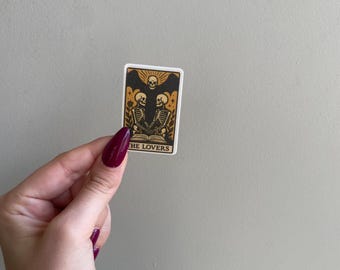 The Lovers Tarot Card Sticker | Gothic Vinyl Sticker | Skeleton Tarot Sticker | Spooky Witchy Aesthetic