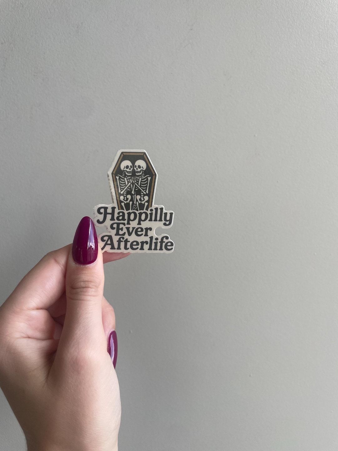 Happily Ever Afterlife Sticker | Skeleton Couple Gothic Wedding Vinyl ...