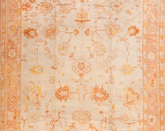 19th Century Turkish Oushak Carpet  ( 11'10" x 18'2" - 361 x 554 )