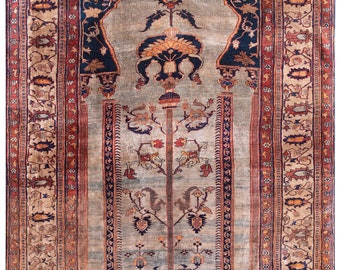 19th Century N.W. Persian Silk Heriz Carpet