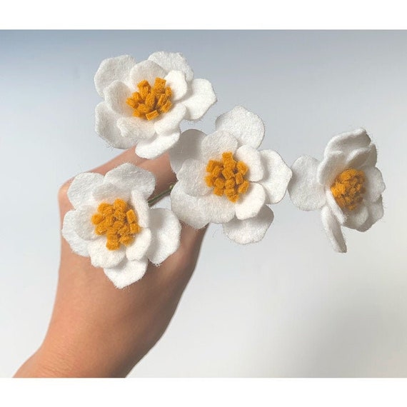 Small Felt Flowers Bouquet Add In Felt Plumeria Flower Etsy
