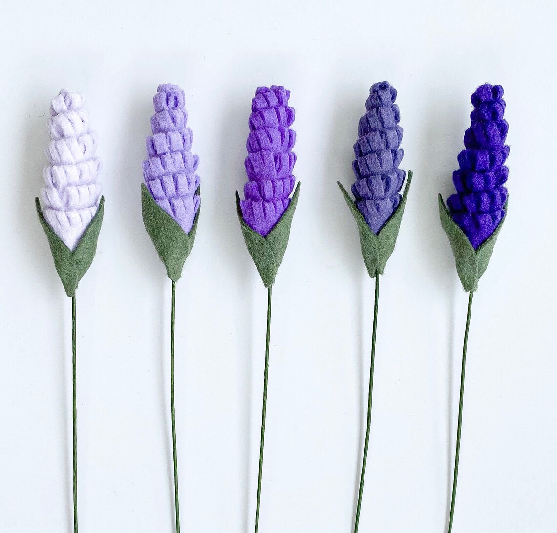 Felt Flower Stem Felt Flower Bouquet Build Your Own Pick Etsy