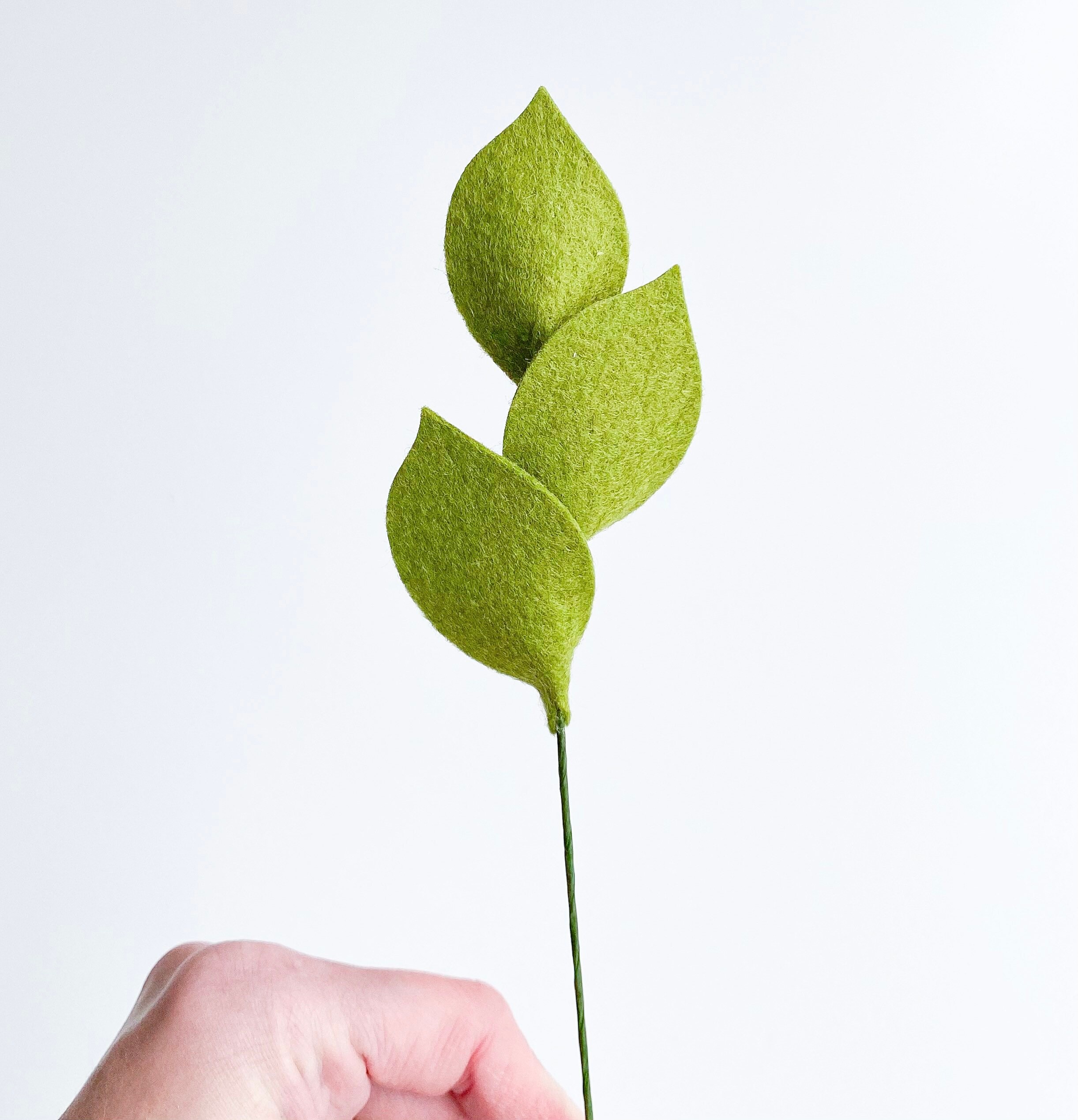 Single Stem Felt Leaves Felt Greenery Bouquet Leaves Felt Etsy