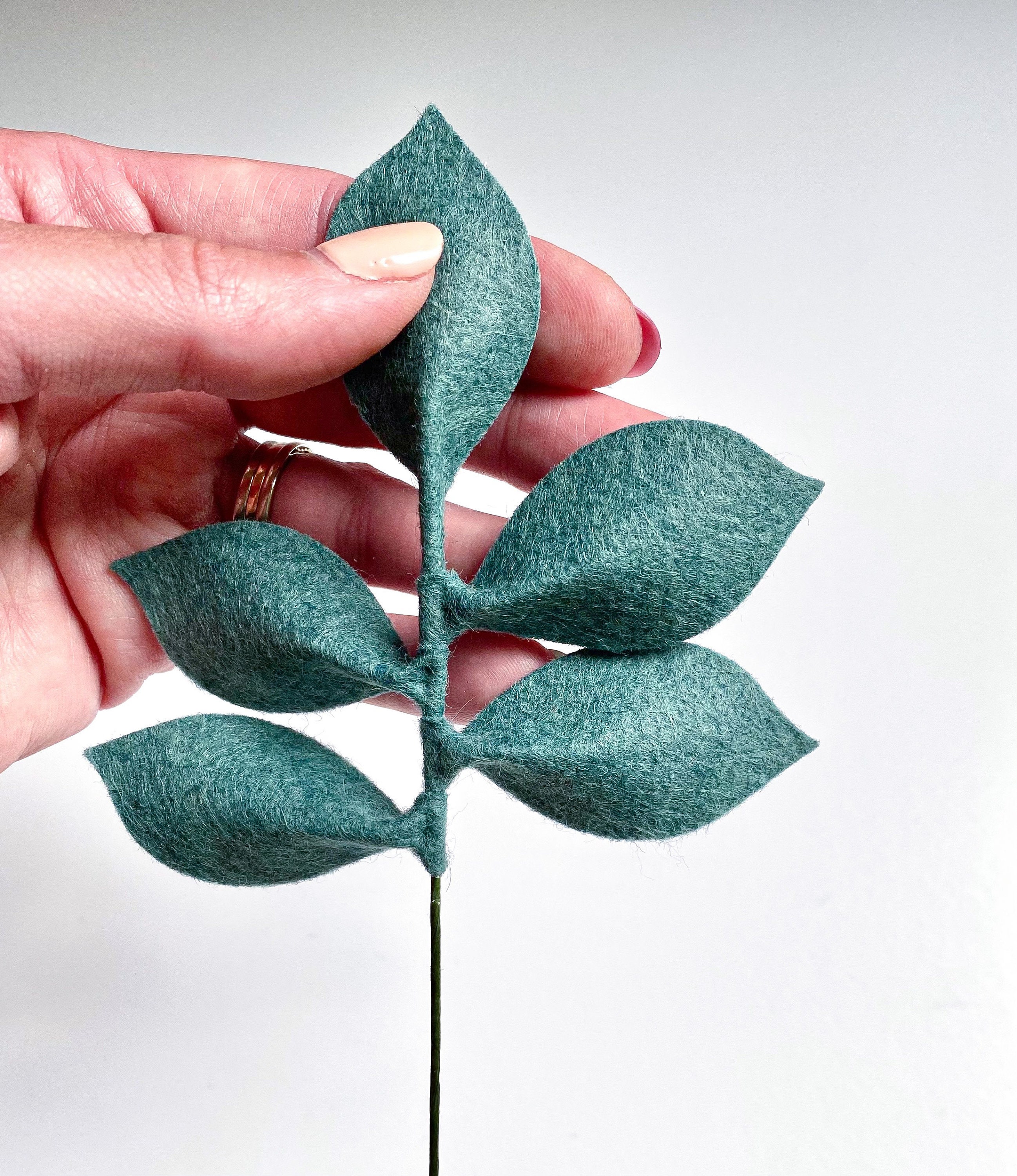 Dark Green Felt Leaves Artificial Leaves Felt Foliage Felt Etsy