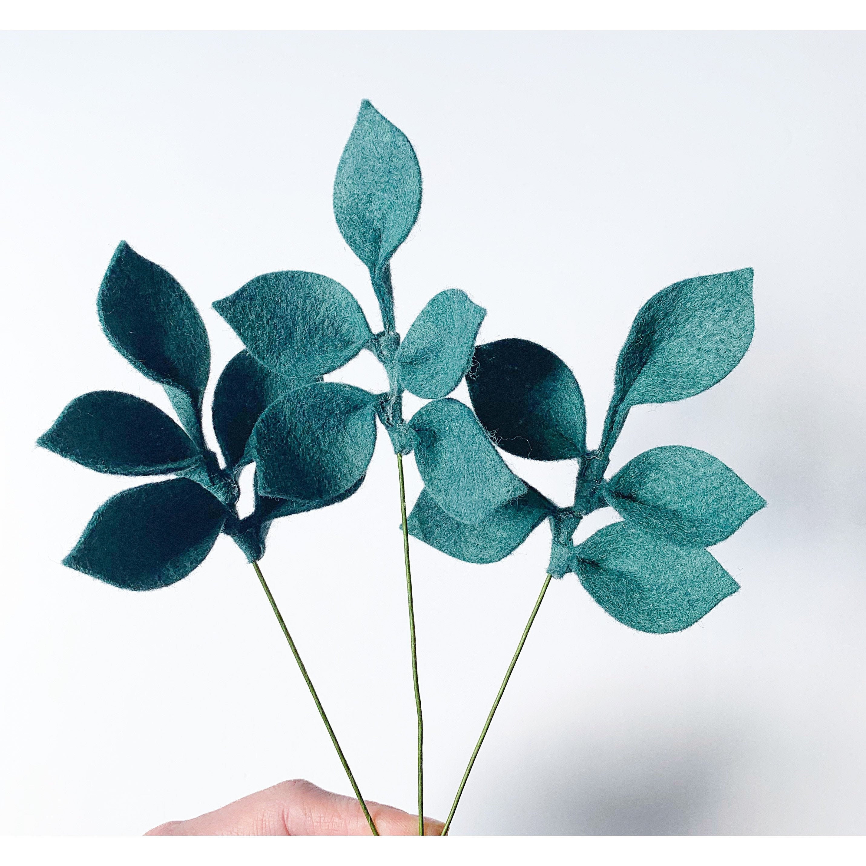 Dark Green Felt Leaves Artificial Leaves Felt Foliage Felt Etsy