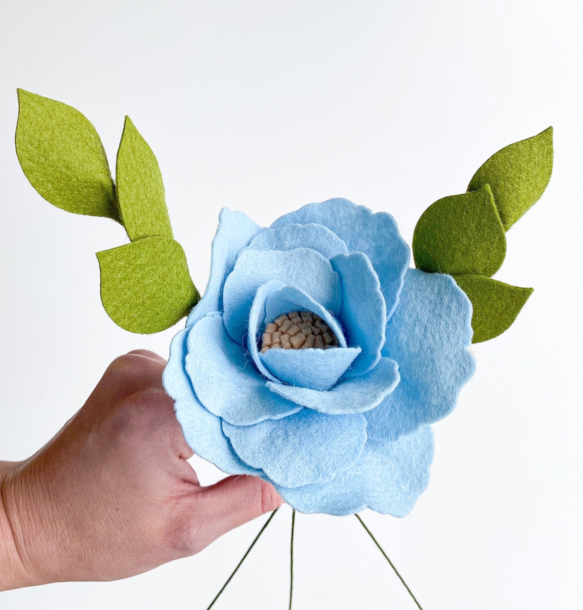 Single Stem Felt Leaves Felt Greenery Bouquet Leaves Felt Etsy