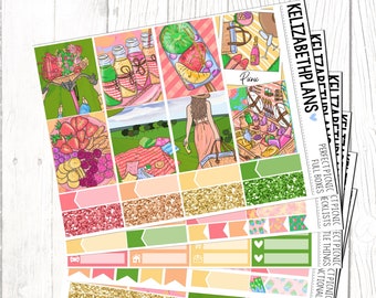 Perfect Picnic || Summer, Spring, Date, Outdoors, Girl, Fashion, Planner Stickers, FULL KIT