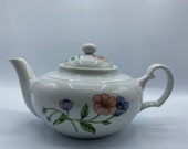 House of Prill white poppy tea pot made in England porcelain