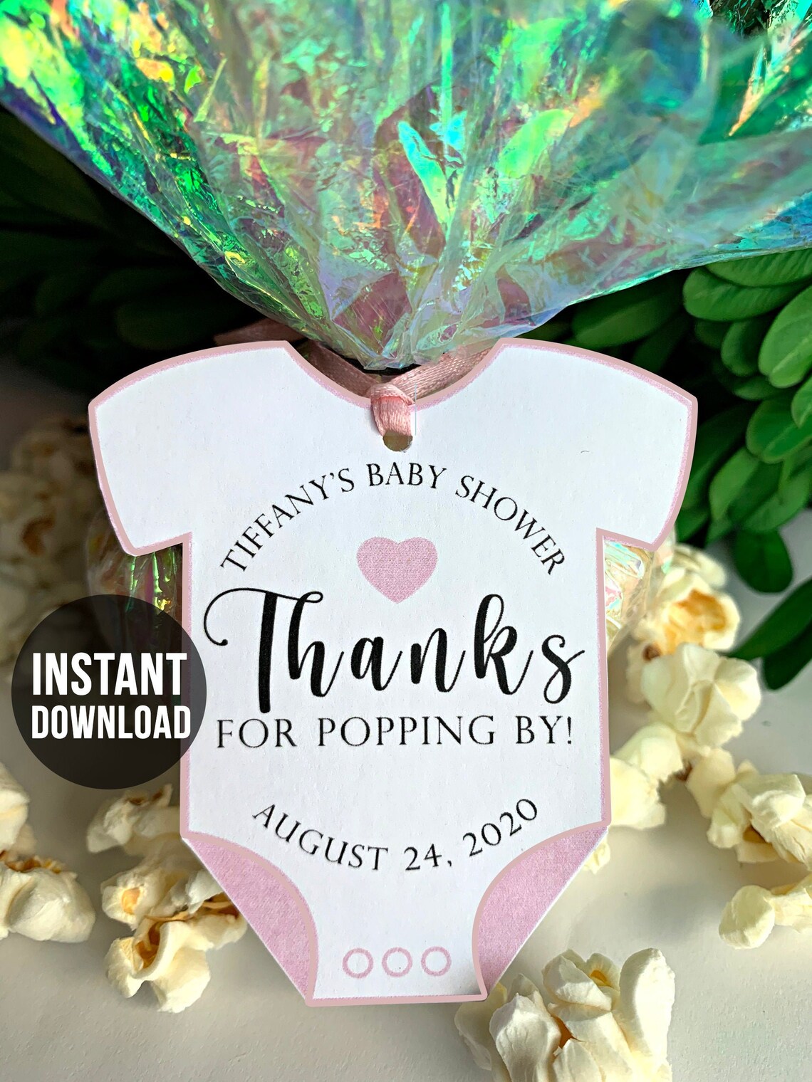 Thanks for Popping By Tags Printable Onesie Baby Shower Etsy