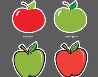 Apple Sticker - Apple Decal - Apple -  Water Bottle Sticker - Laptop Sticker - Stickers - Decals (No.4)