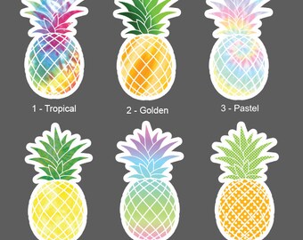 Set of 12 Personalized Pineapple Stickers