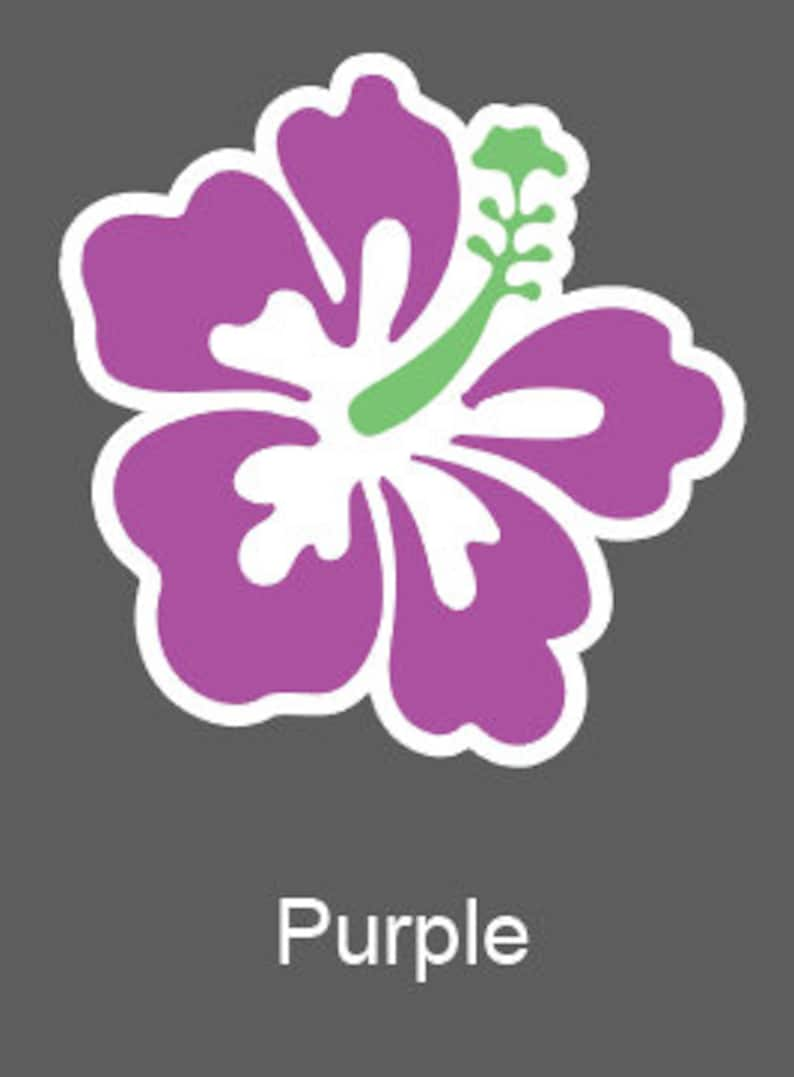 Hibiscus Sticker Hibiscus Decal Hibiscus Flower Water Bottle Sticker Laptop Sticker Stickers Decals Purple