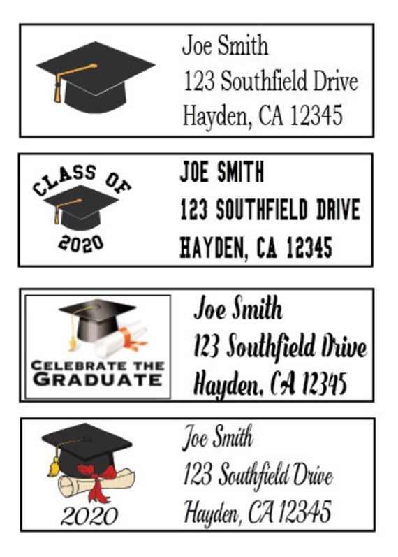 Graduation address labels free